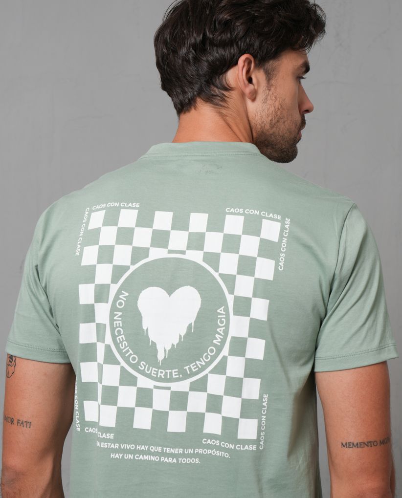 Camiseta cuello redondo con estampado para hombre