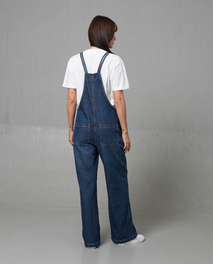 Overall largo en denim para mujer
