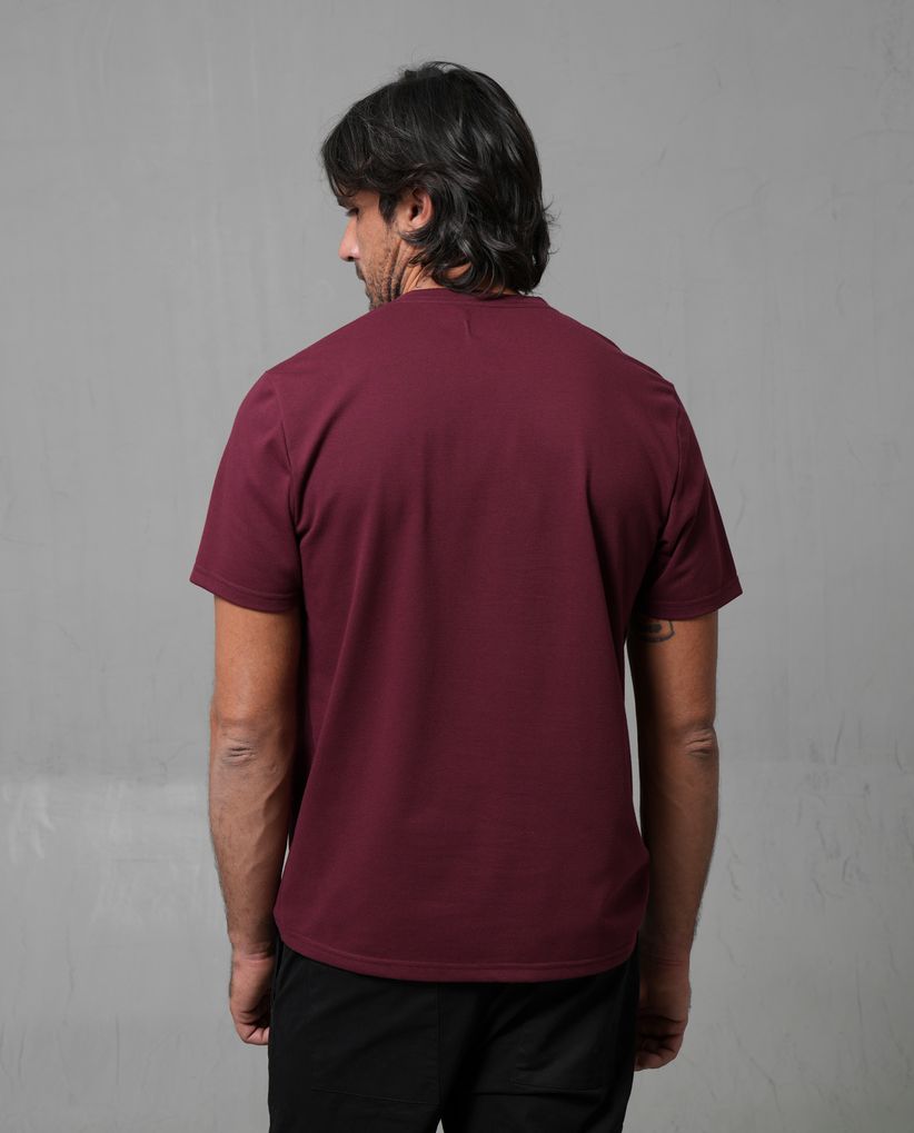 Camiseta tejida con cuello redondo para hombre