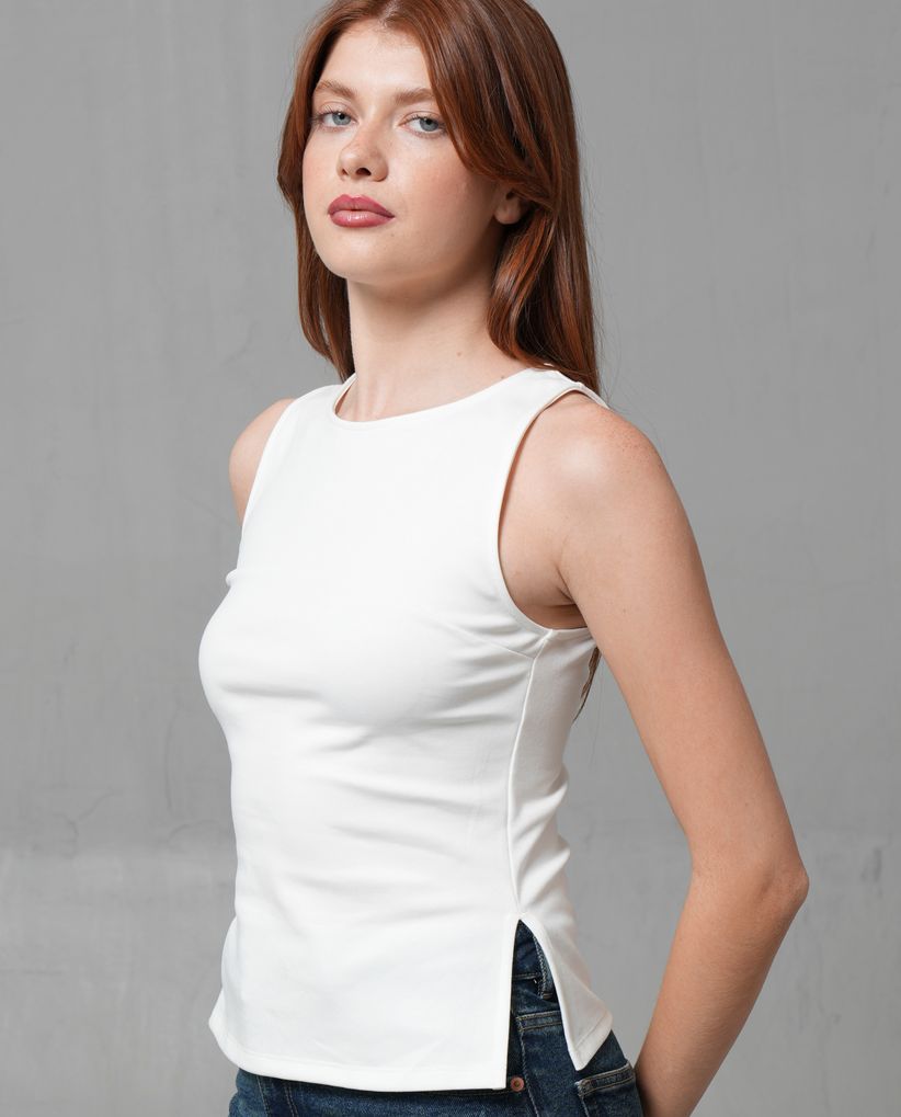 Camiseta manga sisa para mujer