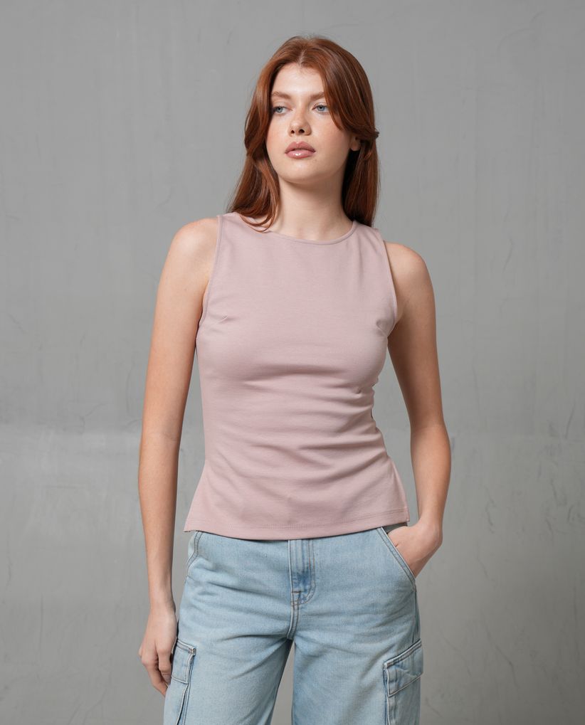 Camiseta manga sisa para mujer