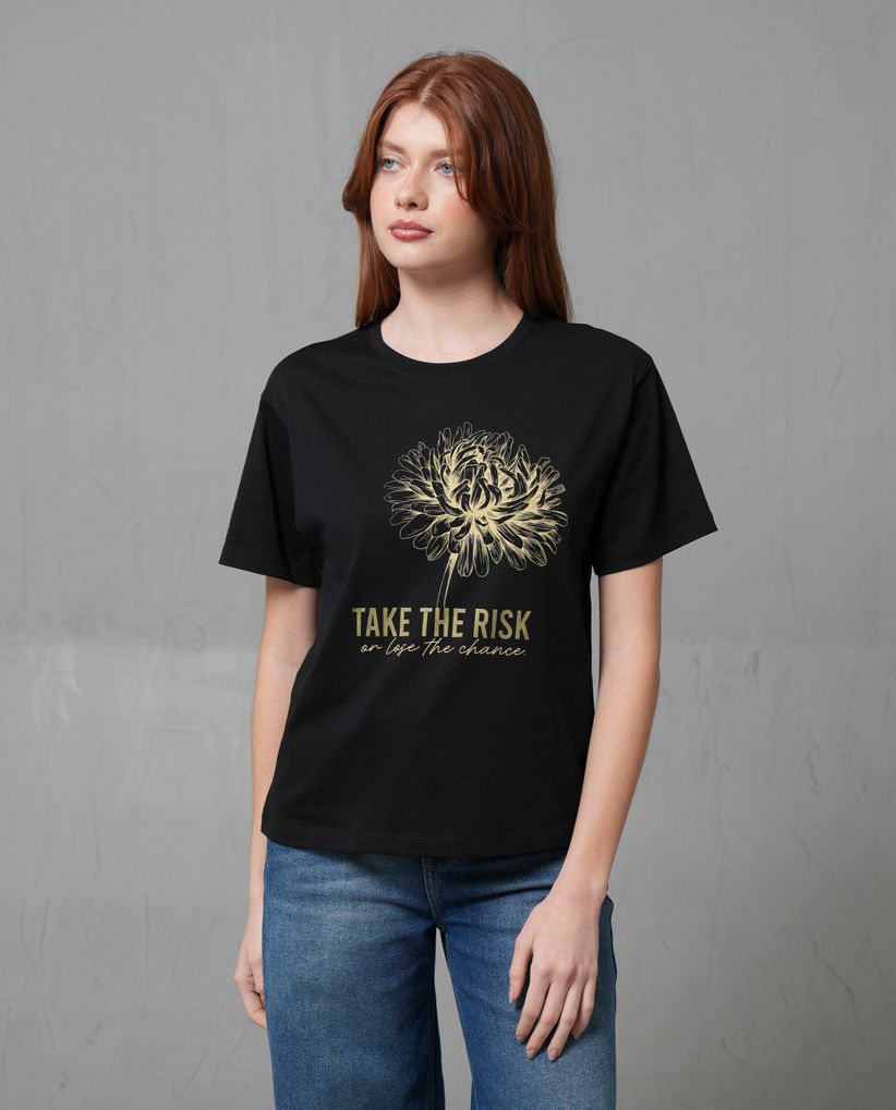 Camiseta con estampado en frente para mujer