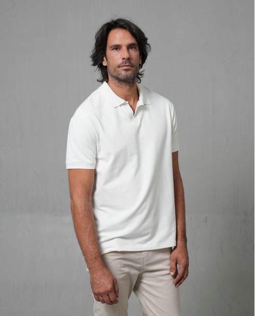 Polo tejida manga corta para hombre
