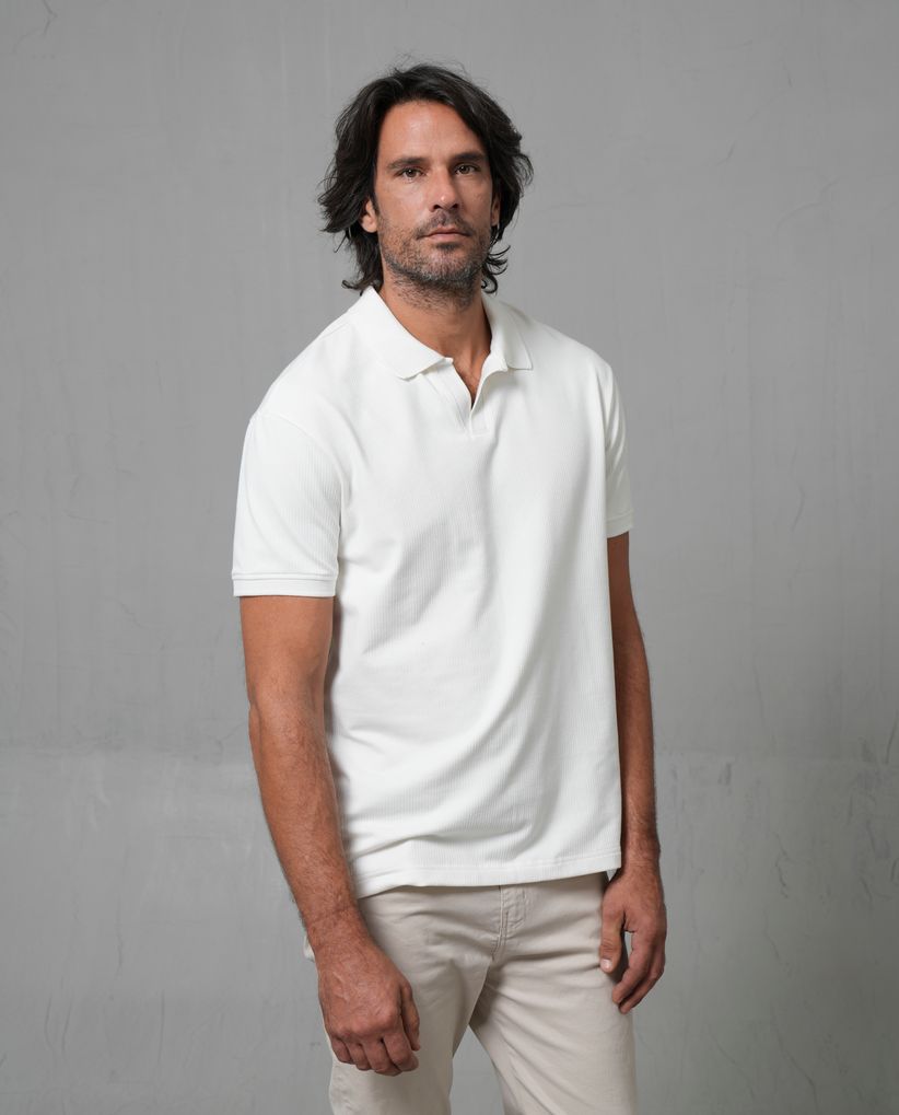 Polo tejida manga corta para hombre