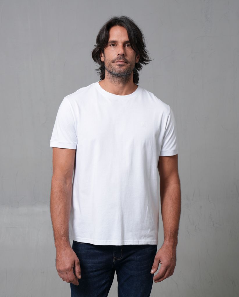 Camiseta con estampado en punto corazón para hombre