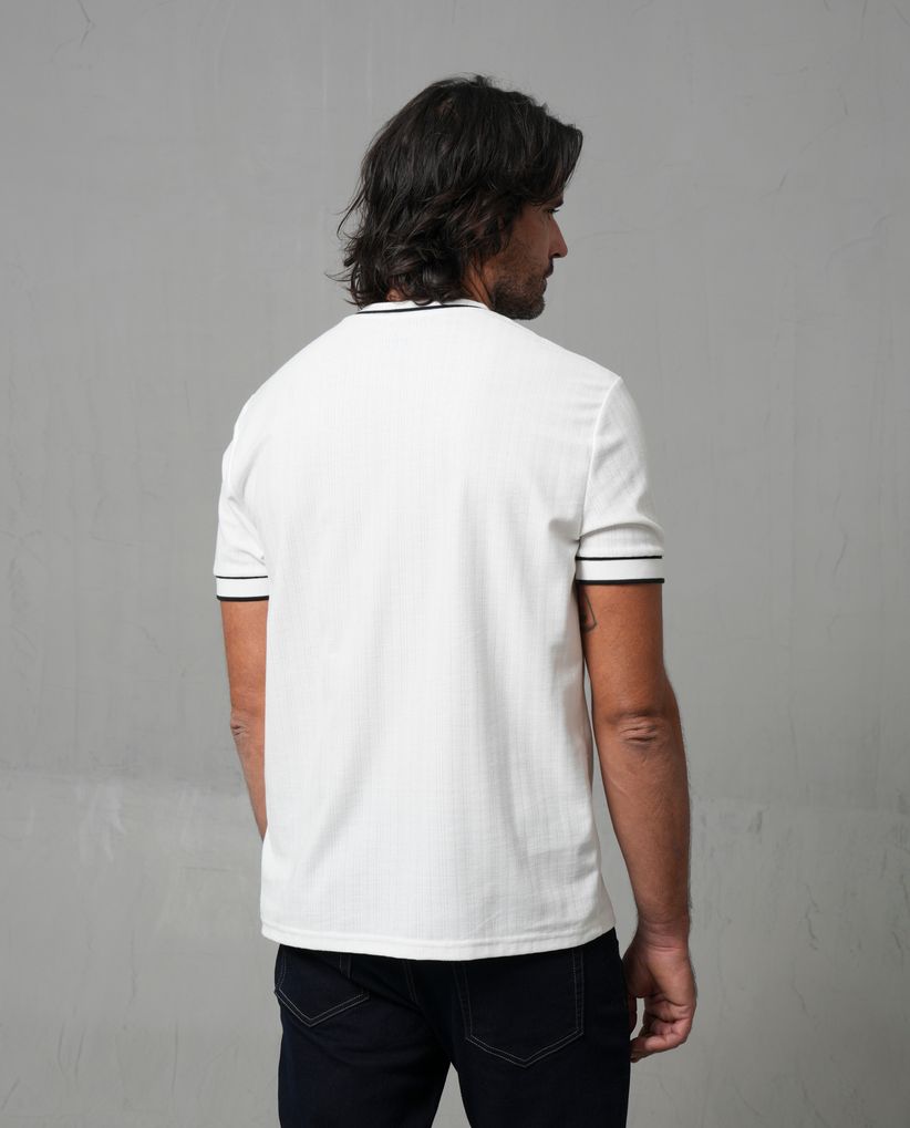 Camiseta cuello redondo texturizada para hombre