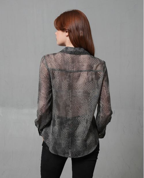 Camisa manga larga Full Print para mujer