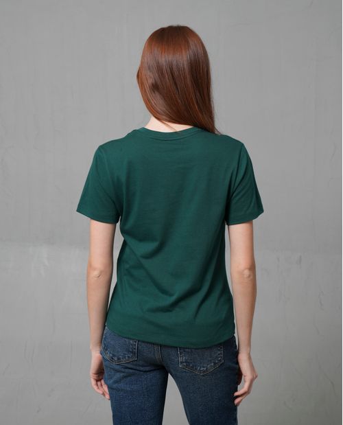 Camiseta con estampado en frente para mujer