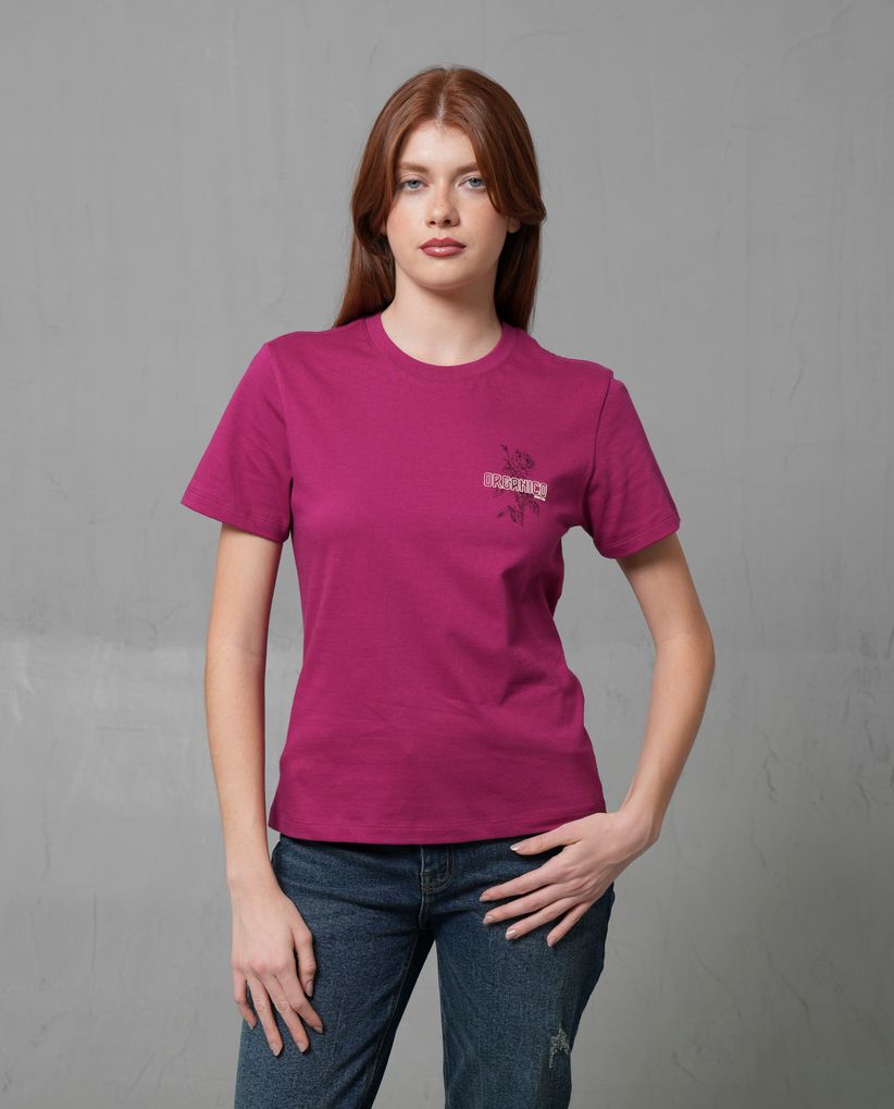 Camiseta con estampado punto corazón para mujer
