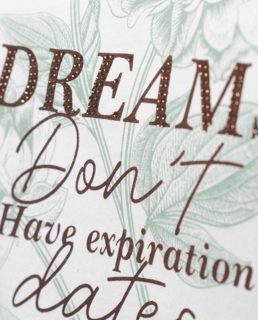 Camiseta manga corta con estampado en frente para mujer