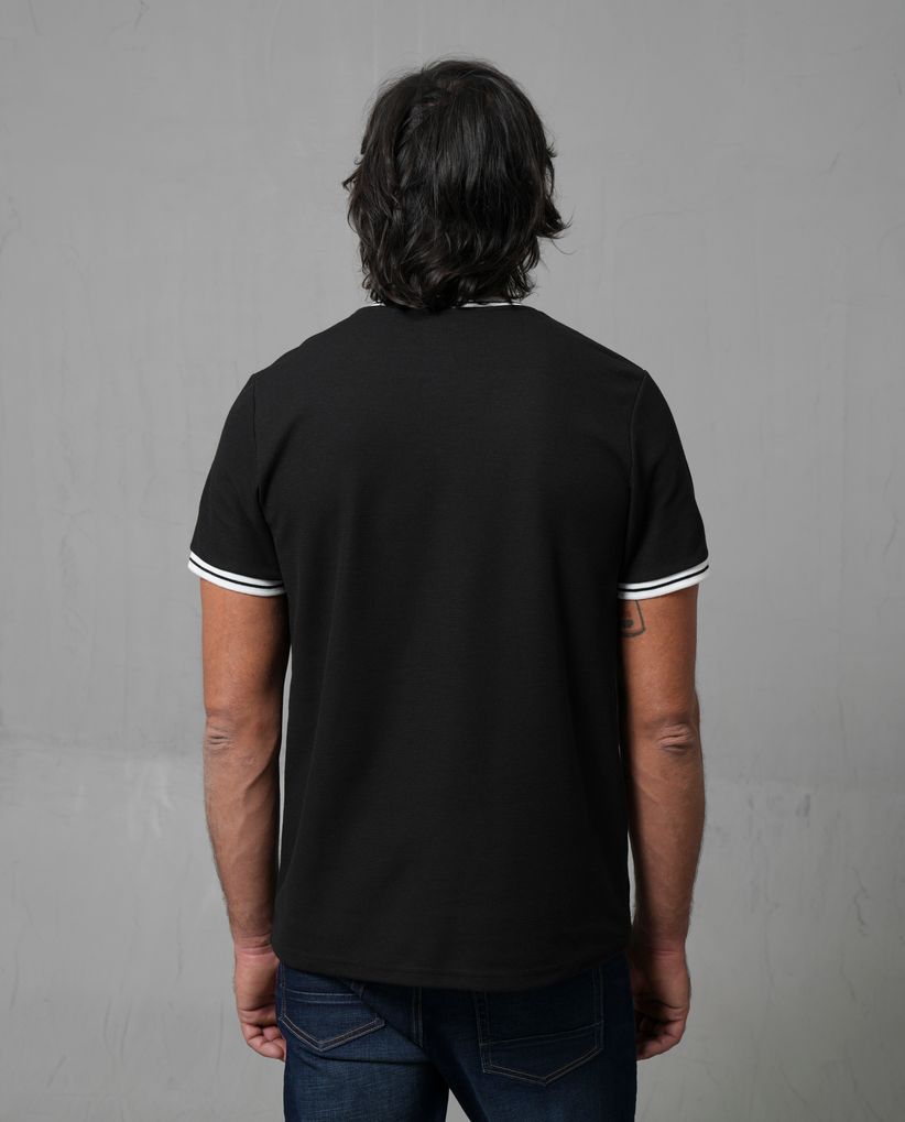 Camiseta texturizada con cuello redondo para hombre