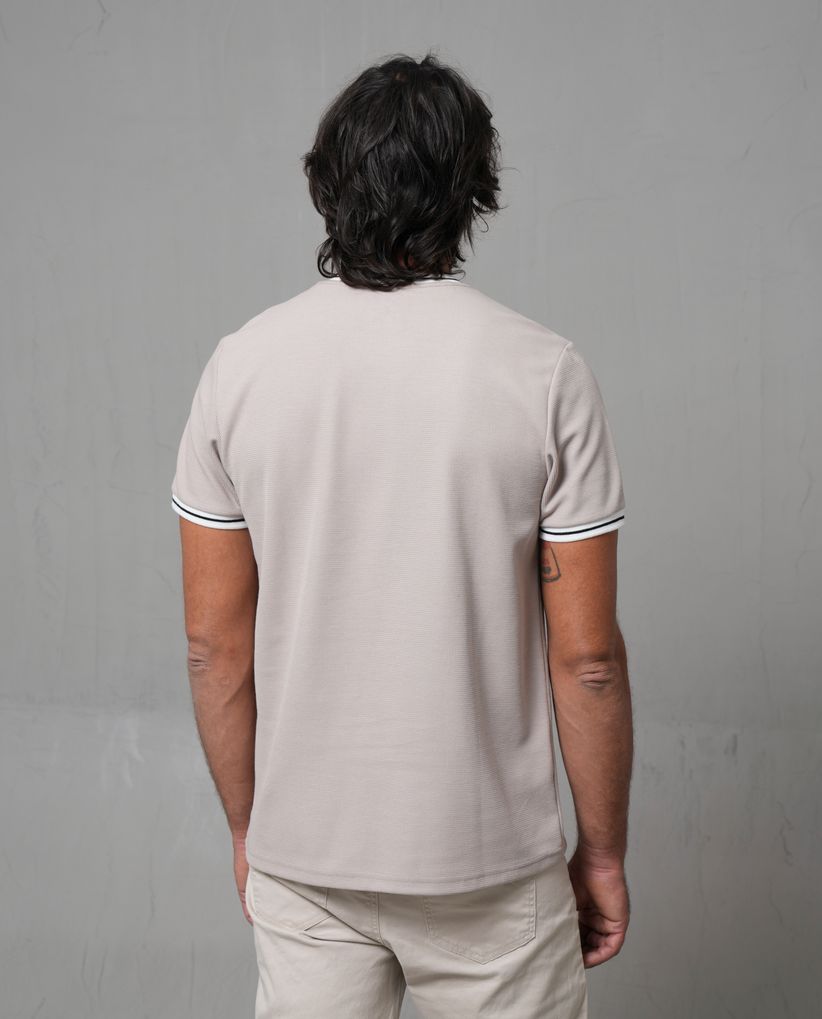 Camiseta texturizada con cuello redondo para hombre