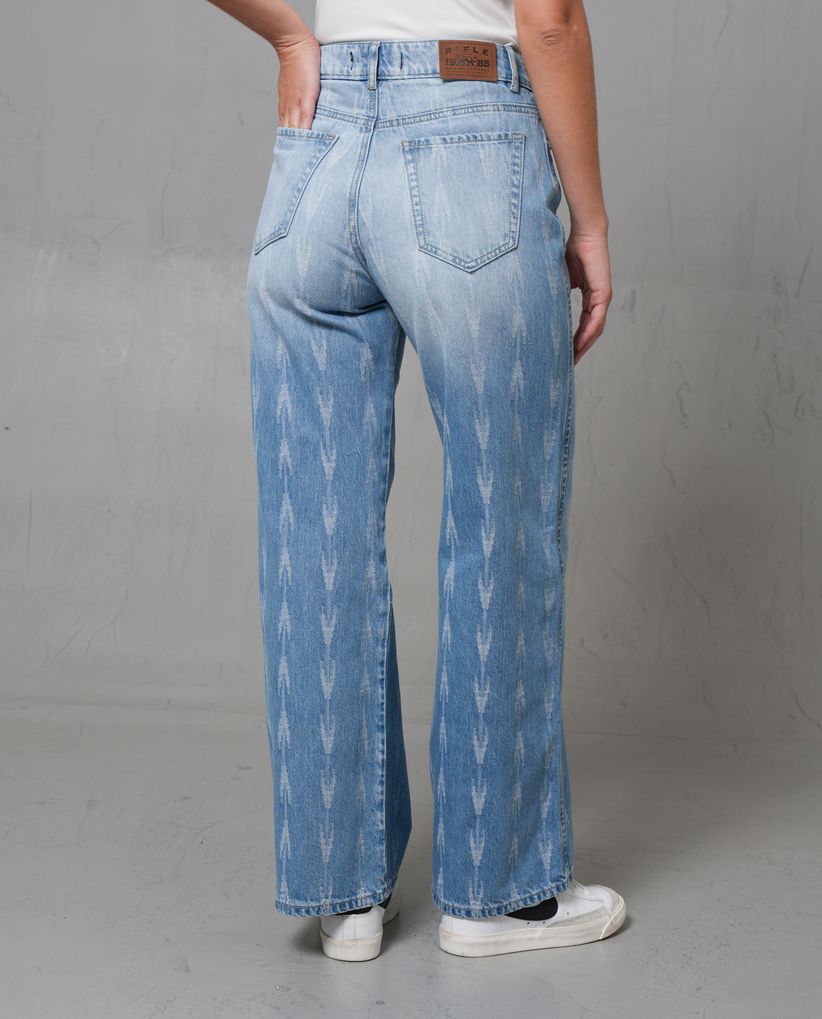 Jean Wide Leg tono medio para mujer