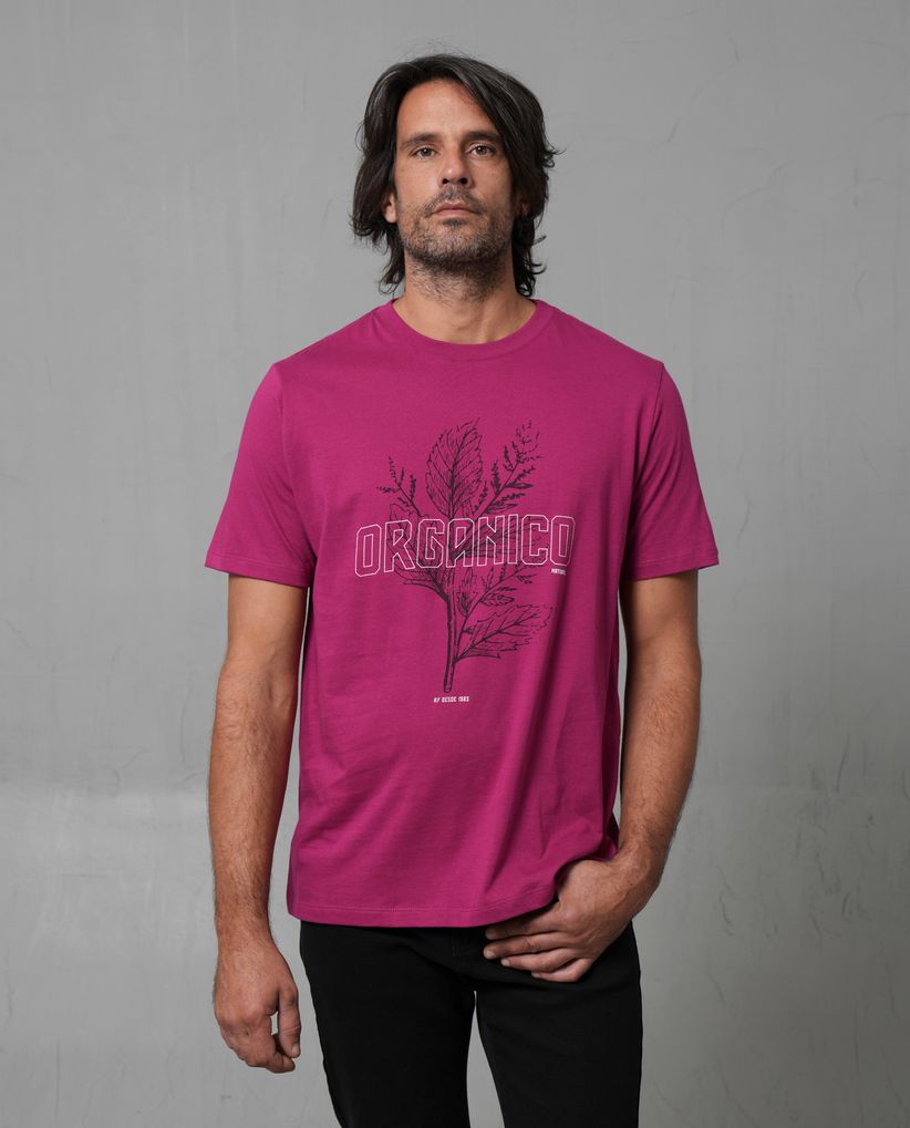 Camiseta con estampado en frente para hombre