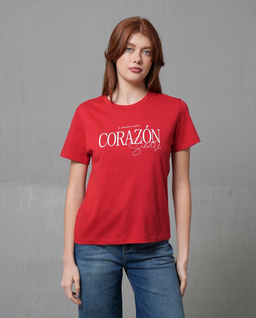 Camiseta manga corta con estampado en frente