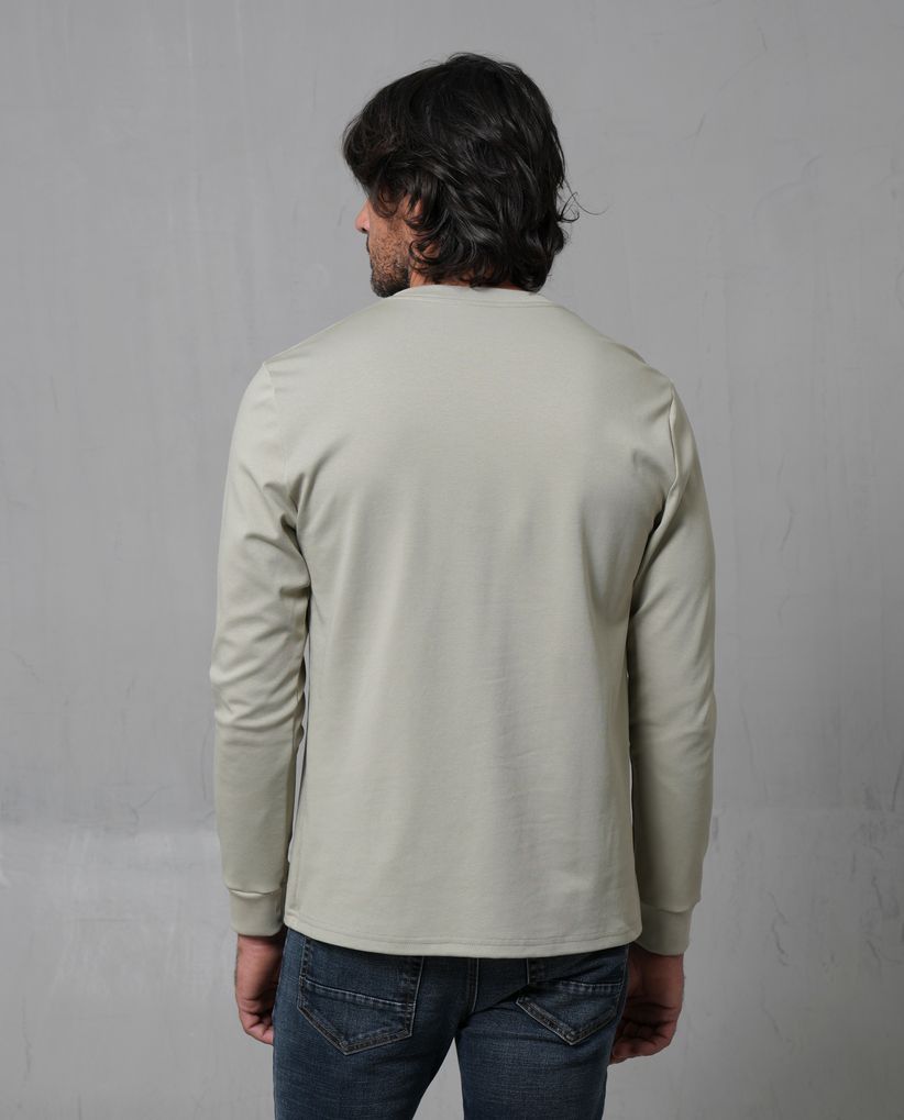 Camiseta manga larga con estampado en punto corazón para hombre