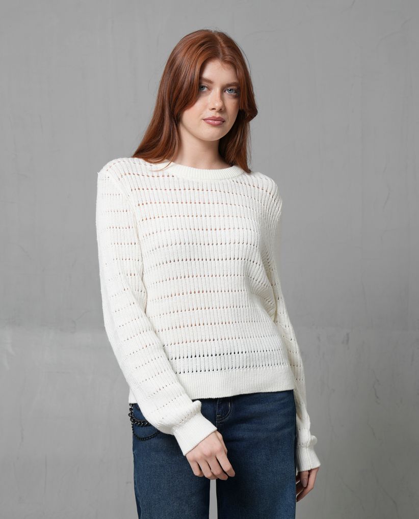 Buzo tejido con textura para mujer