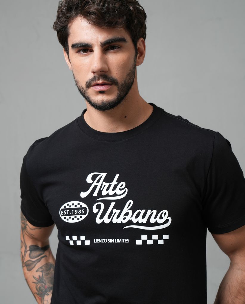 Camiseta con estampado en frente para hombre