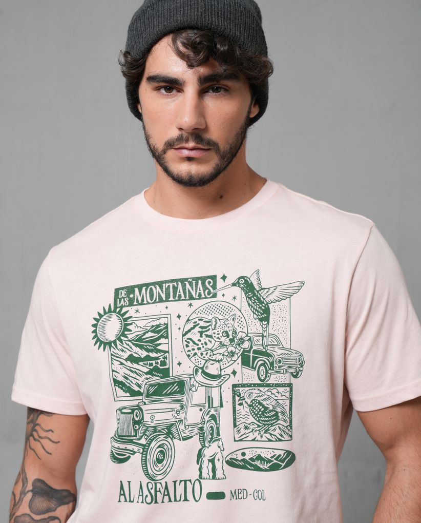 Camiseta con estampado frontal para hombre