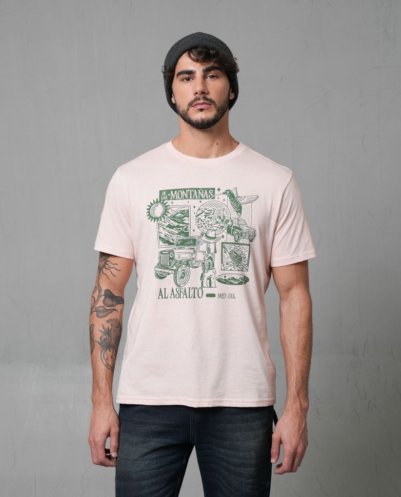 Camiseta con estampado frontal para hombre