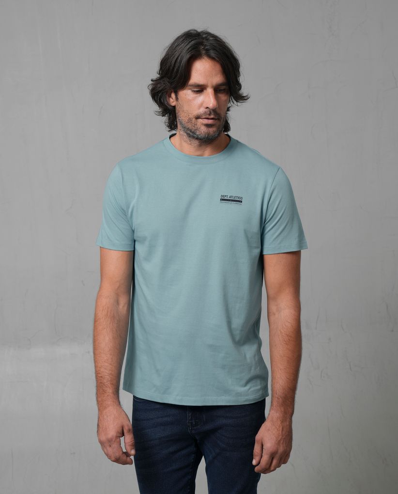 Camiseta con estampado en espalda para hombre