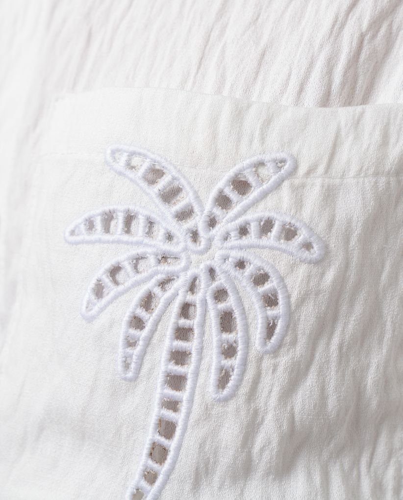 Camisa manga larga con bordado para mujer