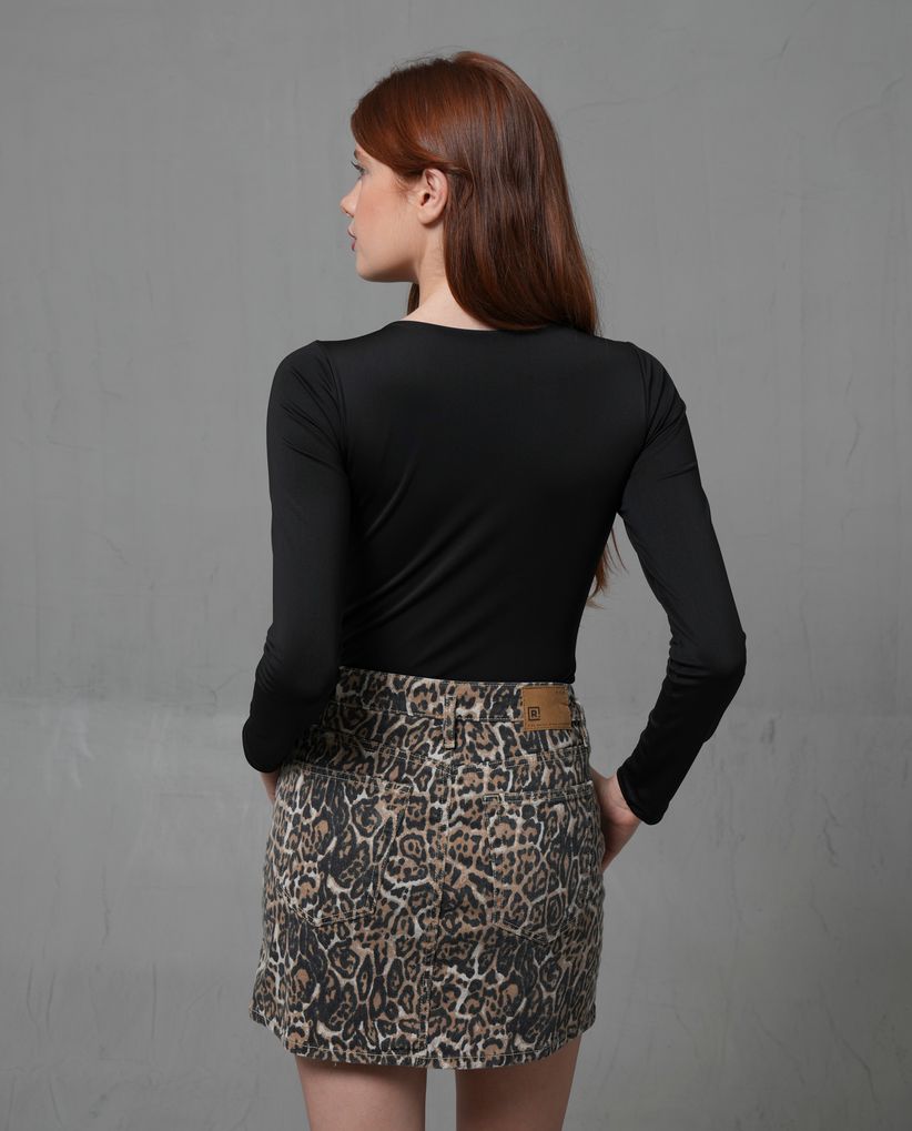 Body ajustado con manga larga para mujer