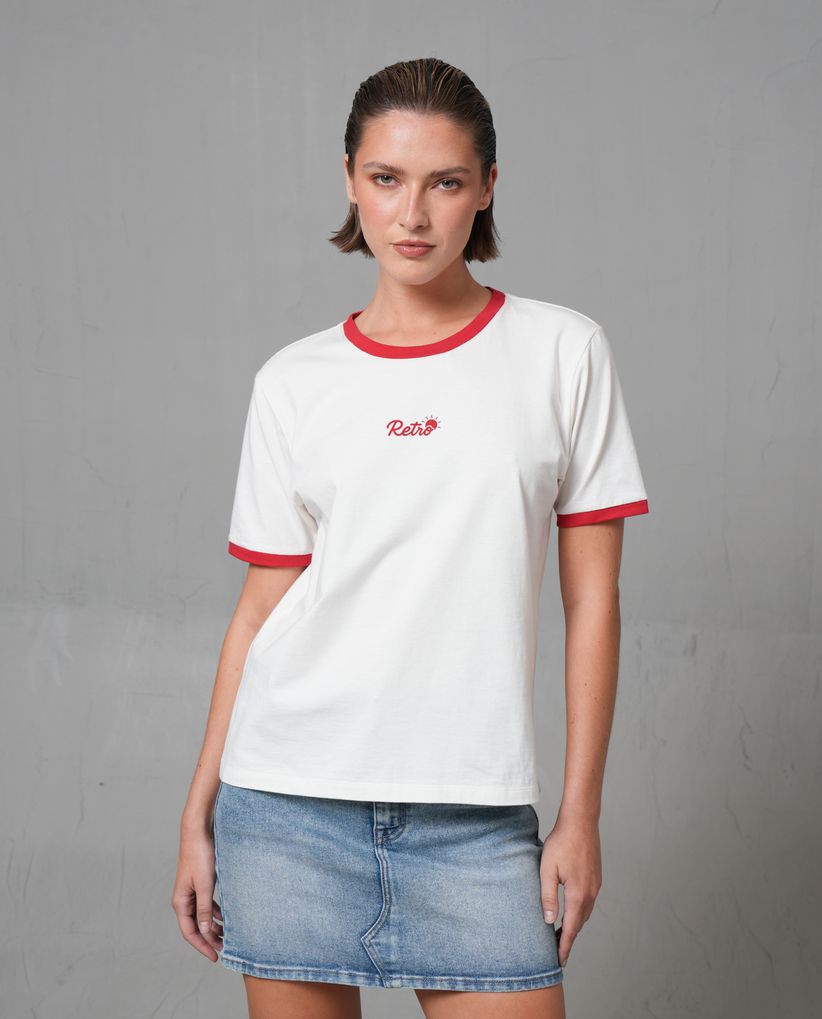 Camiseta con estampado en espalda para mujer