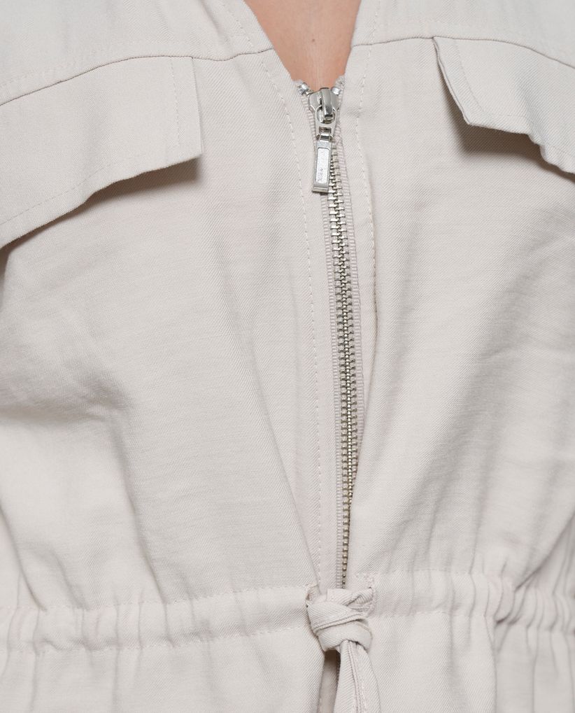 Camisa manga sisa con bolsillos tipo parche para mujer