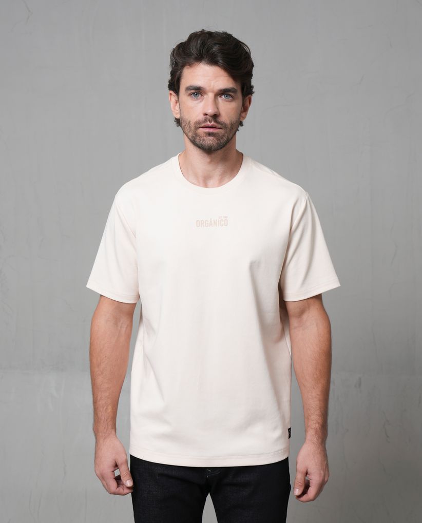 Camiseta oversize con estampado sutil en frente para hombre