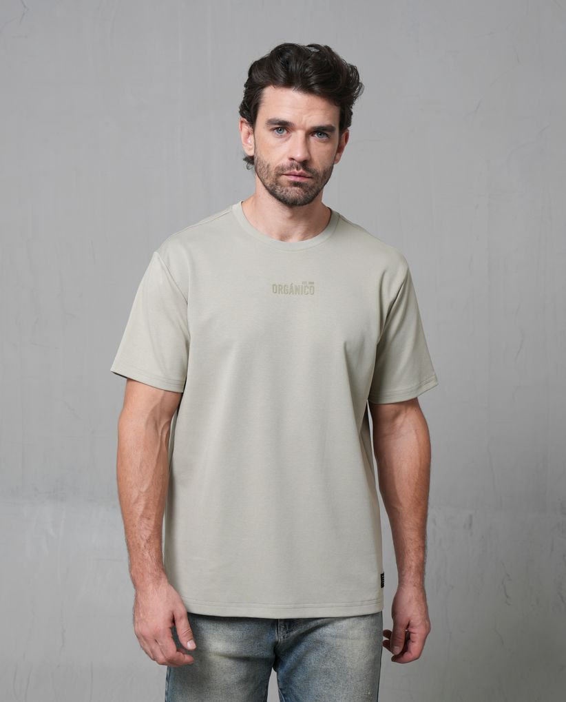 Camiseta oversize con estampado sutil en frente para hombre