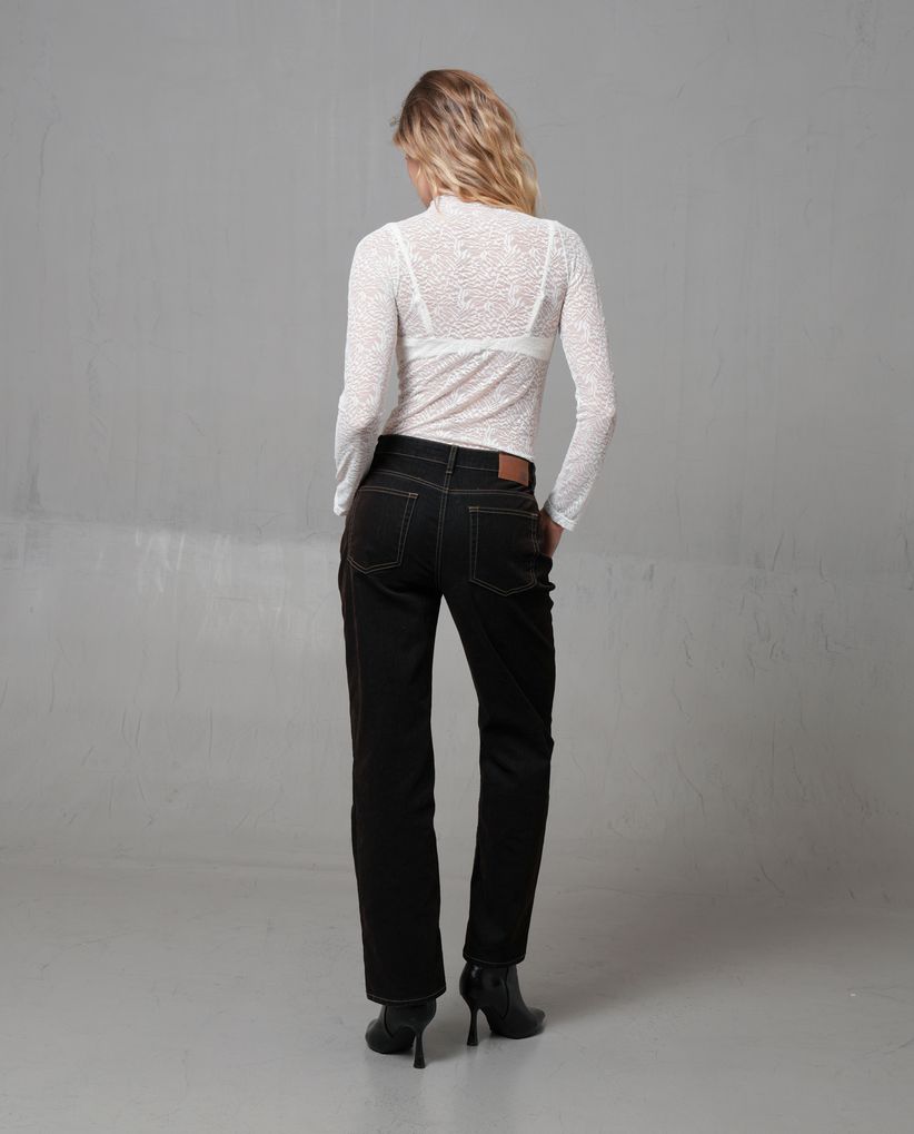 Pantalón cinco bolsillos con textura para mujer