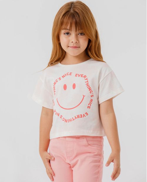 Camiseta de cara feliz para niña