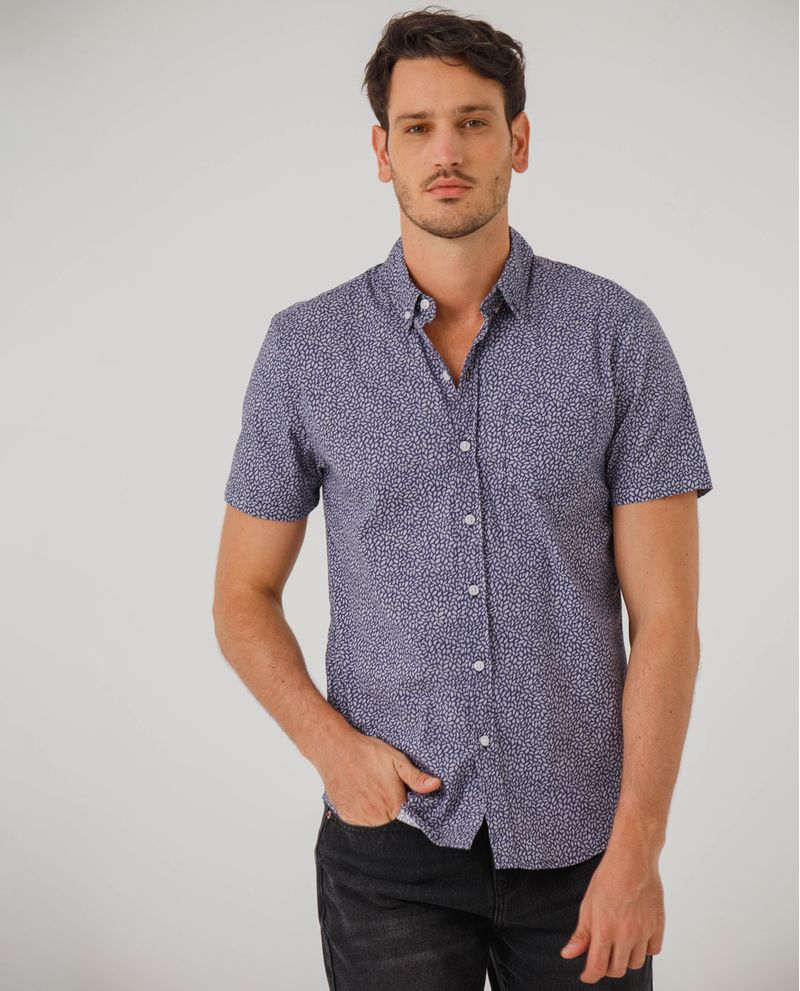 Camisa manga discount corta estampada hombre