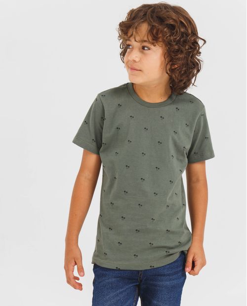 Camiseta con estampado de mini palmeras para niño