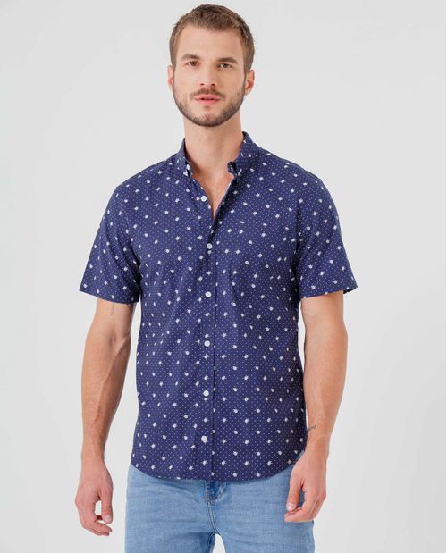 Camisa estampada mini flores para hombre