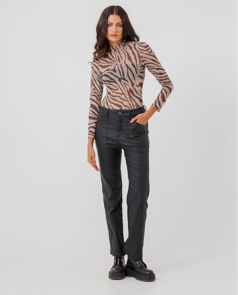 Pantalon efecto cuero mujer hot sale