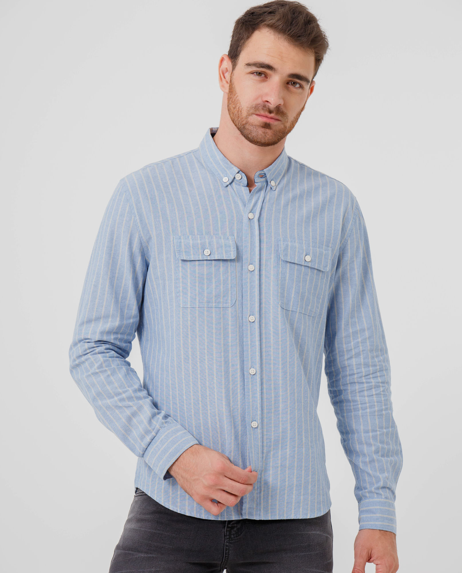 Camisa manga larga para caballero con bolsillo Compra online