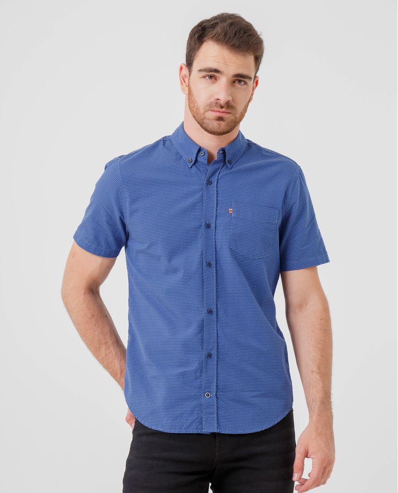 Camisa manga corta discount gris