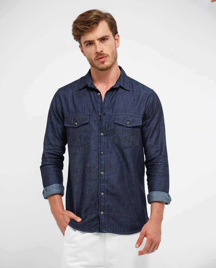 Camisa en índigo para hombre