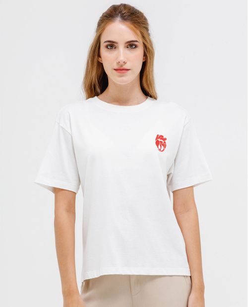 Camiseta básica estampada para mujer