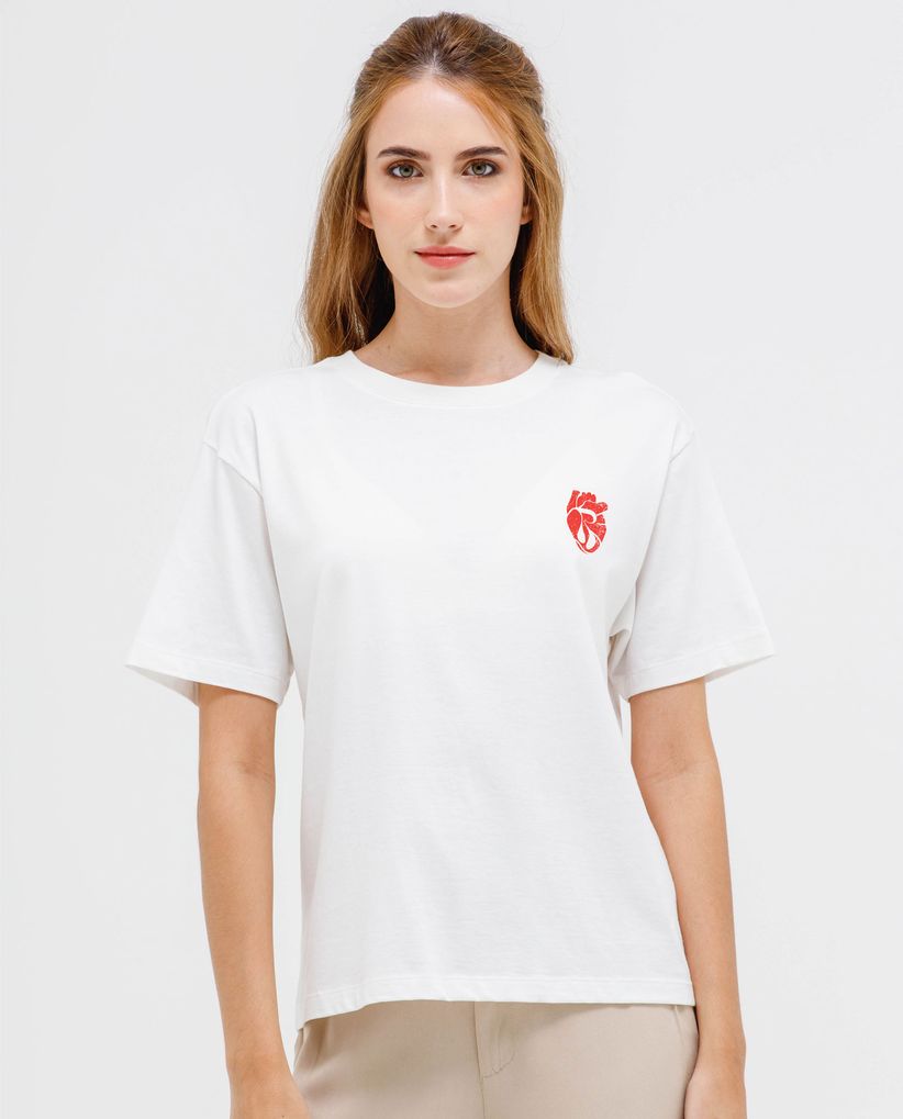 Camiseta básica estampada para mujer