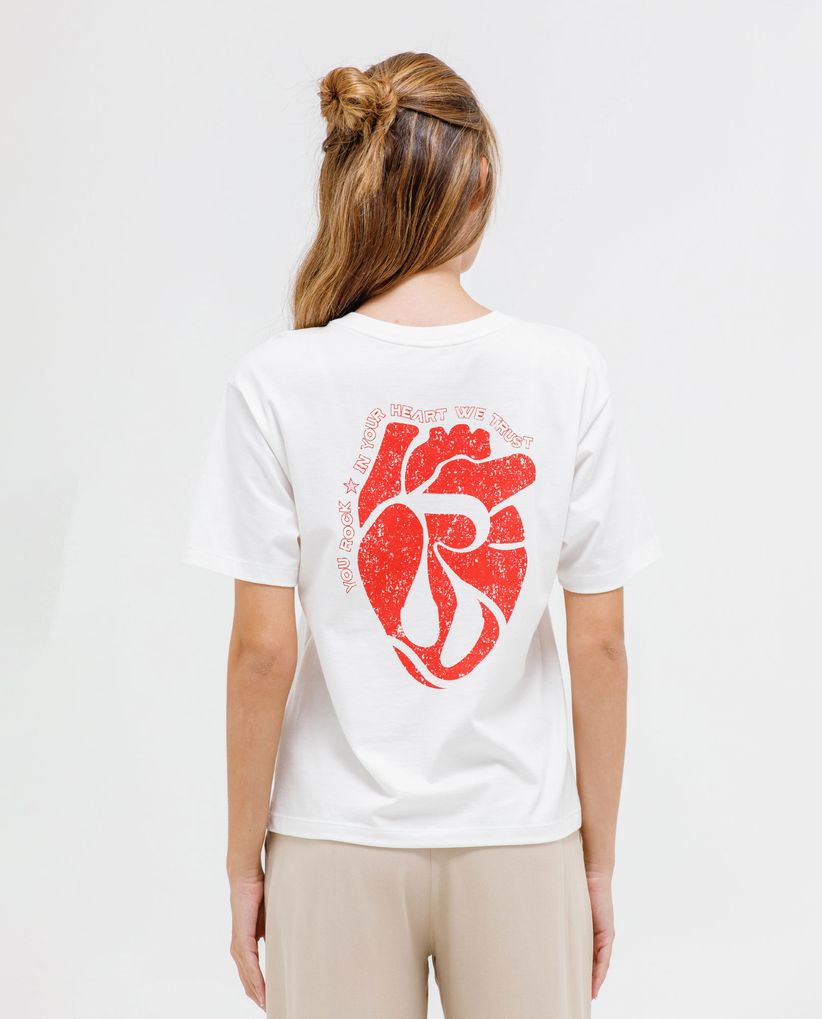 Camiseta básica estampada para mujer