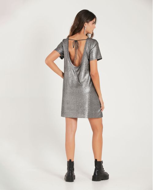 Vestido corto con efecto brillo para mujer