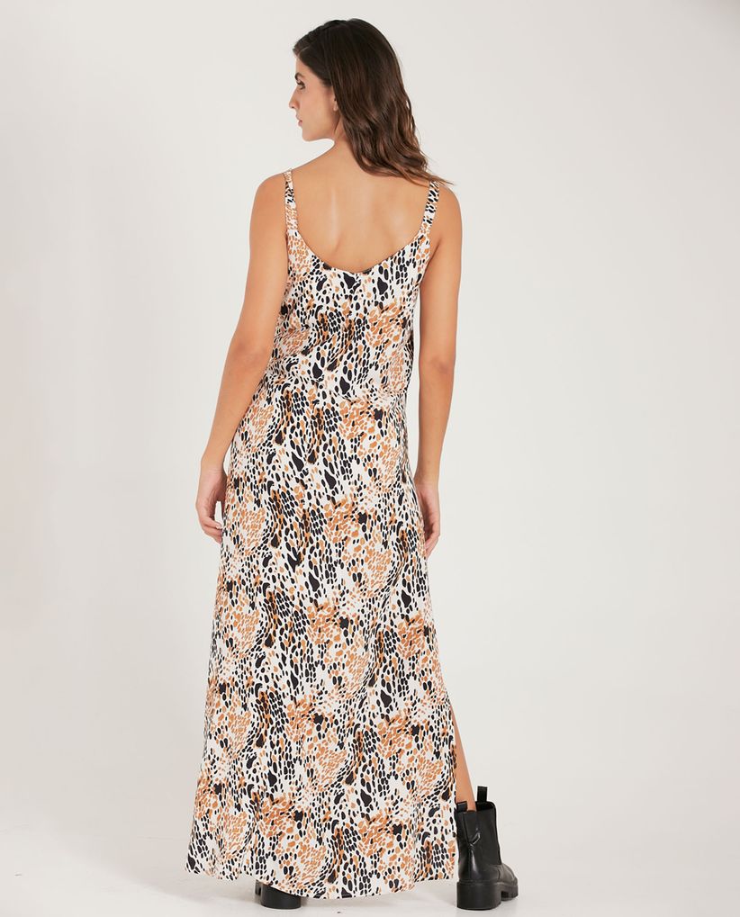 Vestido largo con abertura lateral para mujer