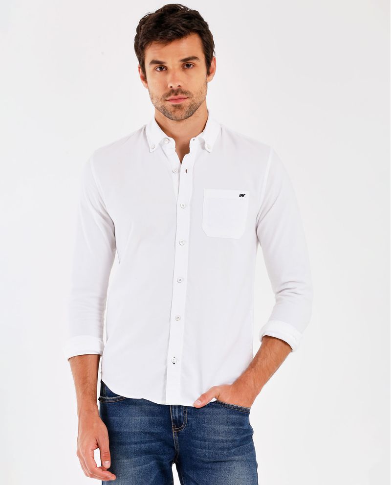 Camisa blanca manga larga hombre sale