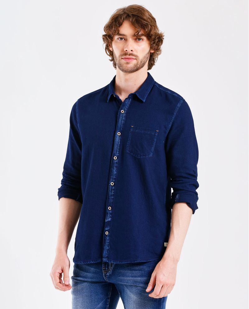 Camisa manga larga online jean hombre