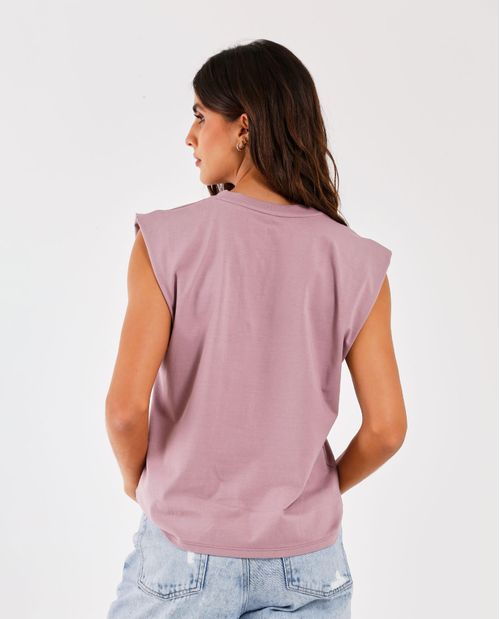 Camiseta básica manga sisa para mujer