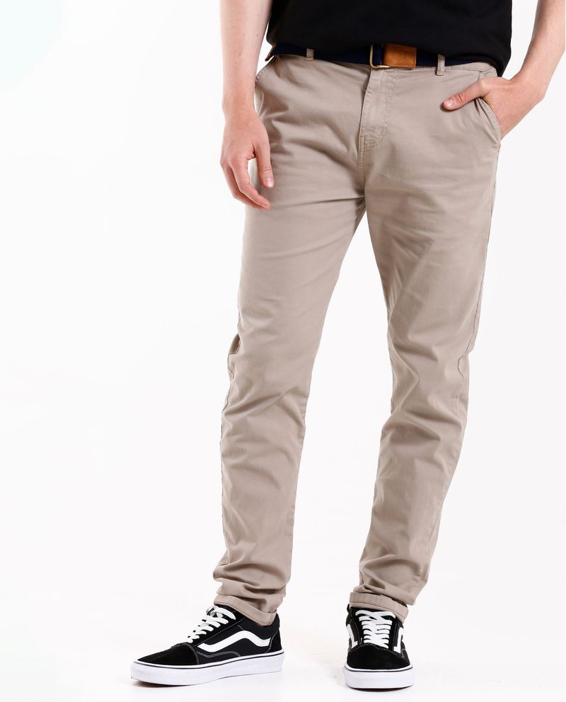 Pantalón Tipo Chino Blanco Hombre