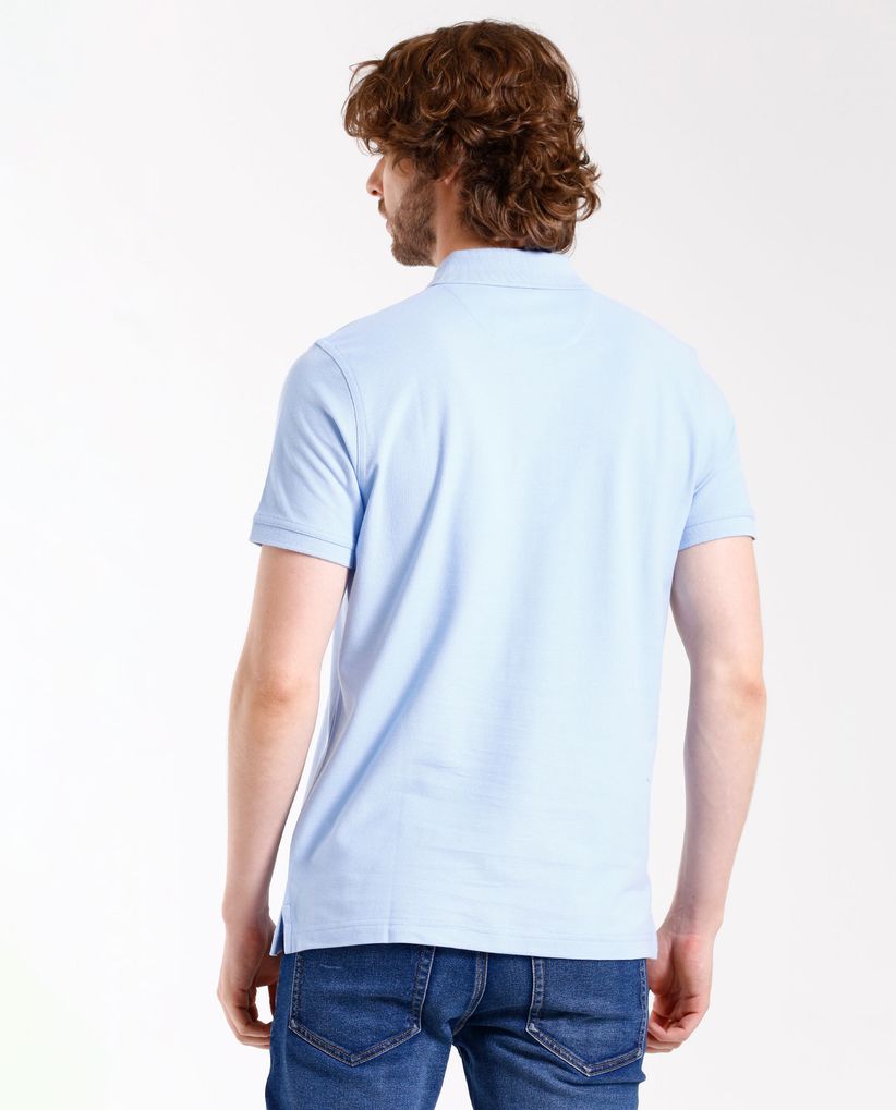 Polo con cuello tejido para hombre